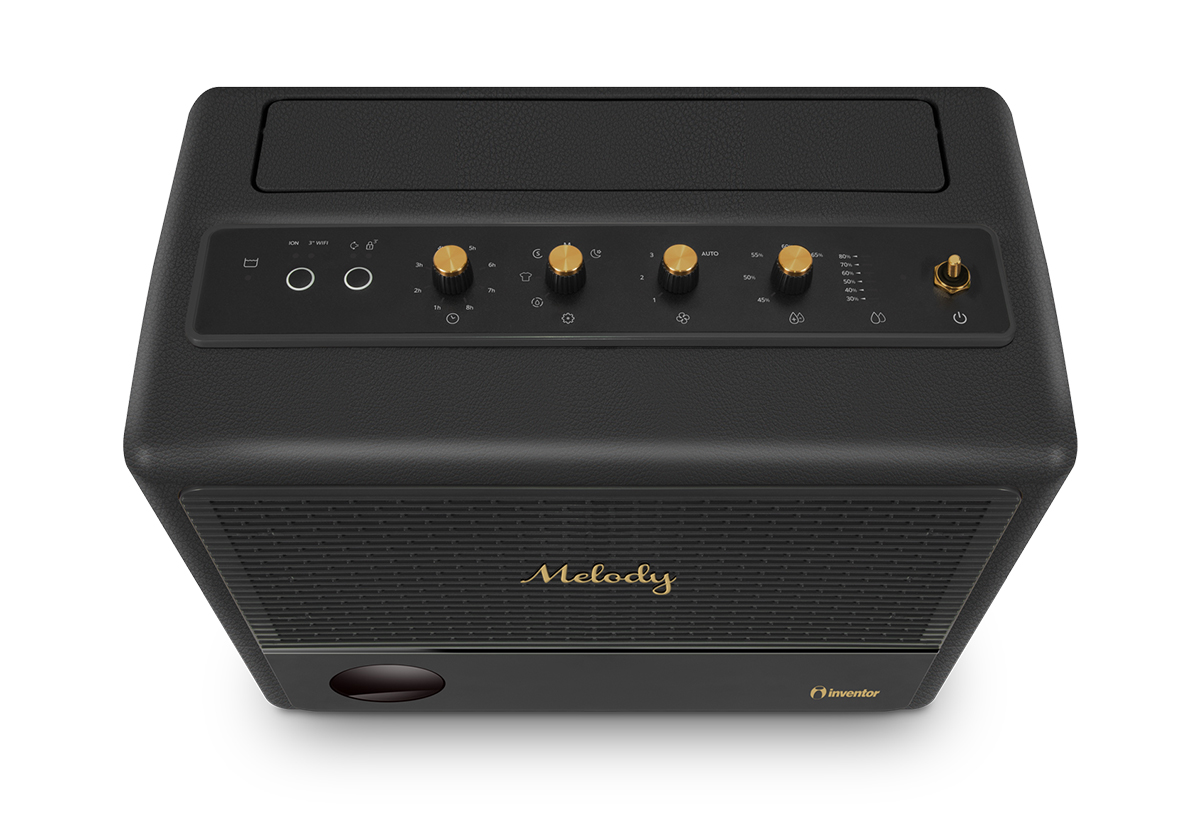 Απεικονίζεται το πάνω μέρος του αφυγραντήρα με τις ρυθμίσεις.